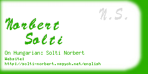 norbert solti business card